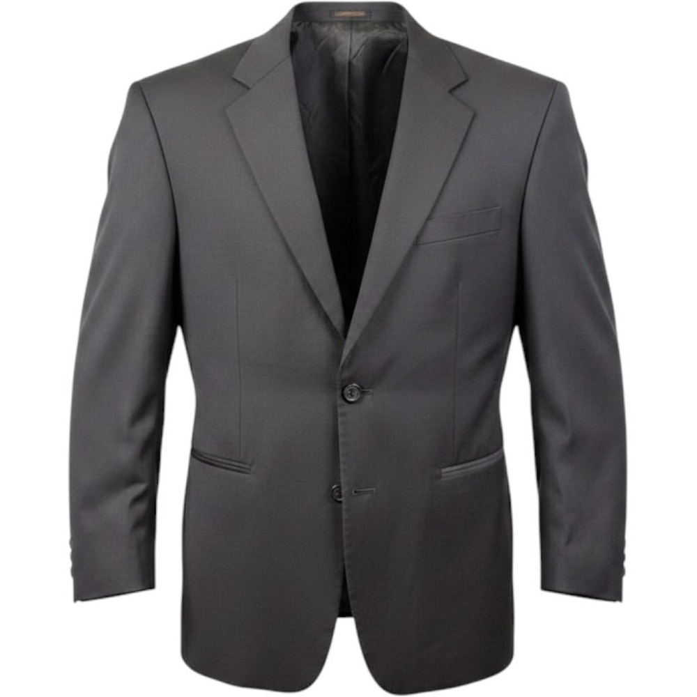 Stafford Blazer Men 42R Black Excellent Worsted‎ Wool 2-Button Sport Coat